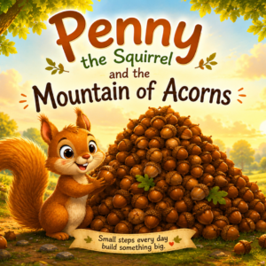 Penny the Squirrel and the Mountain of Acorns